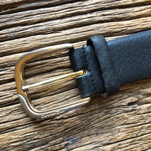 Christian Dior VTG Black Leather Belt Size 30